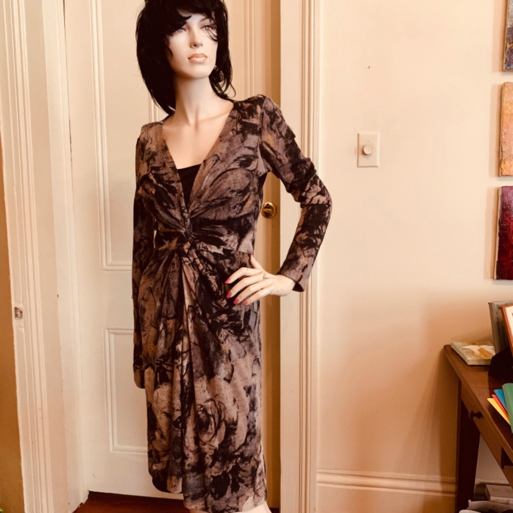 Dress w Attached Full Black Slip by Jon Sz10